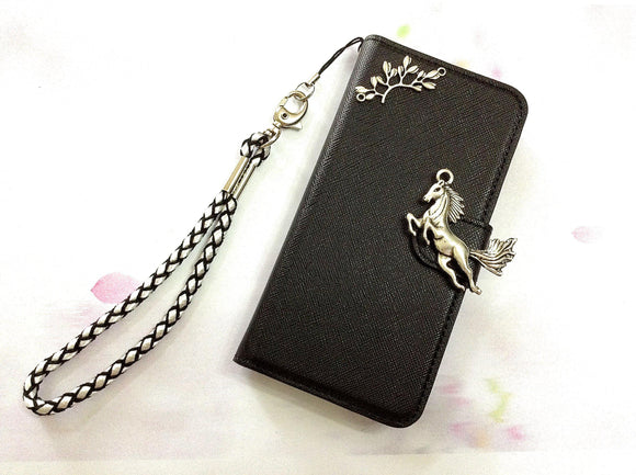 Horse phone leather wallet removable case cover for Apple / Samsung MN0469-icasecollections