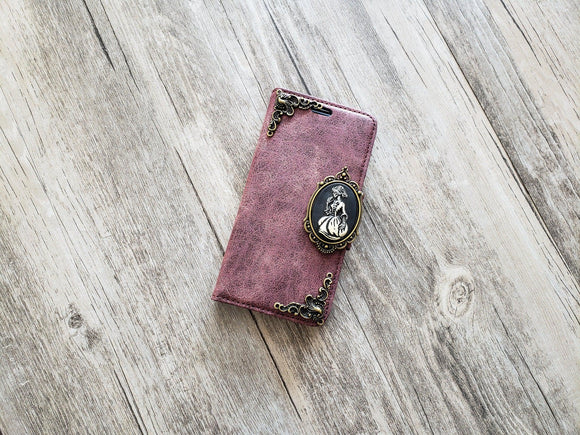 Victorian skull lady phone leather wallet case for iPhone X XS XR 11 Pro Max 8 7 6 6s Plus Samsung S10 S9 S8 Plus S7 Note 8 9 10 Plus MN1669