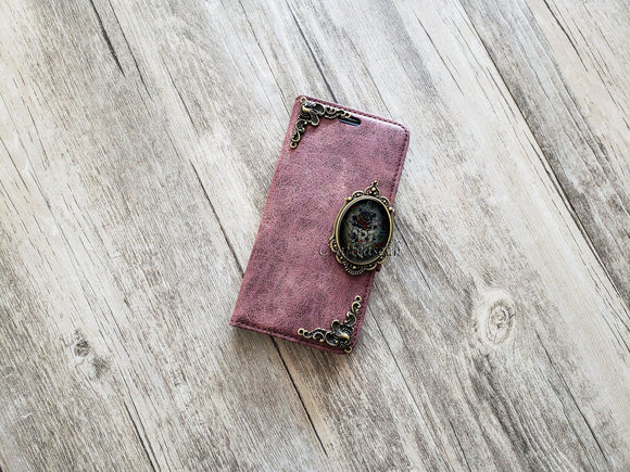 Gothic floral rose phone leather wallet case for iPhone X XS XR 11 12 Pro Max 8 7 6 6s Samsung S21 S20 S10 S9 S8 Note 20 8 9 10 Plus MN2525
