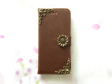Sunflower handmade phone wallet case for Apple / Samsung MN0080-icasecollections