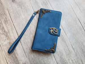 Horus Eye Zipper leather phone wallet case for iPhone X XS XR 11 12 13 14 Pro Max Galaxy S22 S21 S20 Ultra S10 S9 Note 20 9 10 Plus MN2723
