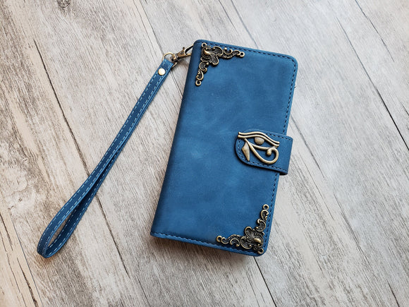Horus Eye Zipper leather phone wallet case for iPhone X XS XR 11 12 13 14 Pro Max Galaxy S22 S21 S20 Ultra S10 S9 Note 20 9 10 Plus MN2723