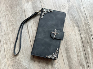 Rose Cross Zipper leather wallet case for iPhone X XS XR 13 14 pro max Galaxy S23 S22 S21 S20 Ultra S10 S9 Note 20 9 10 Plus MN2800