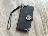 Gothic Rose Zipper leather wallet case for iPhone X XS XR 11 12 13 14 pro max Galaxy S23 S22 S21 S20 Ultra S10 S9 Note 20 9 10 Plus MN2817