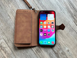 Vintage Rose leather wallet imprint phone case for iPhone X XS XR 11 12 13 14 Pro Max Galaxy S23 S22 S21 S20 Ultra Note 20 10 Plus MN2893