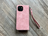 Vintage Rose leather wallet imprint phone case for iPhone X XS XR 12 13 14 15 Pro Max Galaxy S24 S23 S22 S21 Ultra Note 20 10 Plus MN2952