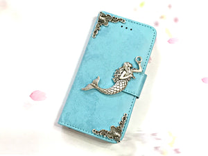mermaid phone leather wallet case by icasecollections