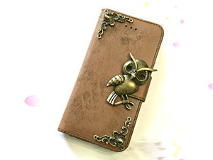owl phone leather wallet case by icasecollections