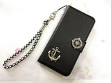 Anchor phone leather wallet removable case cover for Apple / Samsung MN0467-icasecollections