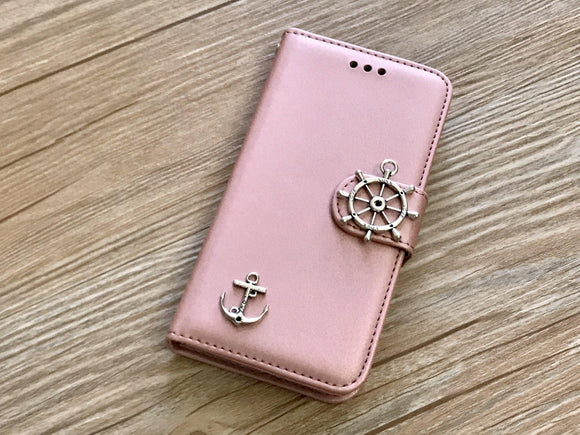 Anchor removable phone leather wallet case for Apple / Samsung MN0050-icasecollections