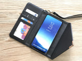 Compass phone leather wallet case, handmade phone wallet cover for Apple / Samsung MN1177-icasecollections
