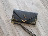 Deer phone leather wallet case, handmade phone wallet cover for Apple / Samsung MN1149-icasecollections