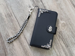 Dollar sign phone leather wallet removable case cover for Apple / Samsung MN1064-icasecollections