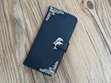 Dolphin leather wallet handmade phone case cover for Apple / Samsung MN0791-icasecollections