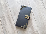 Horus eye leather wallet handmade phone case cover for Apple / Samsung MN1152-icasecollections