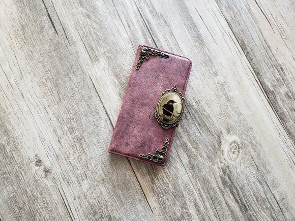Crow phone leather wallet case for iPhone SE X XS XR 11 Pro Max 8 7 6 6s Plus Galaxy S20 Ultra S10 S9 S8 Plus S7 Note 8 9 10 Plus MN1825