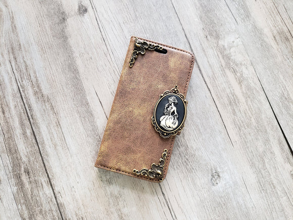 Victorian skull lady phone leather wallet case for iPhone SE Xs Xr 11 Pro Max 8 7 6s Plus Samsung S20 Ultra S10 S9 Note 8 9 10 Plus MN1836