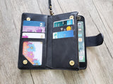 Heart angel wing Zipper leather wallet case for iPhone X XS XR 11 12 Pro Max 8 7 6 Samsung S21 S20 Ultra S10 S9 S8 Note 20 9 10 Plus MN2568