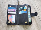 Gothic Black Cat Zipper leather wallet case for iPhone X XS XR 11 12 Pro Max 8 7 6s Samsung S21 S20 Ultra S10 S9 S8 Note 20 9 10 Plus MN2554