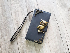 Gothic Owl Zipper leather wallet case for iPhone X XS XR 11 12 Pro Max 8 7 6 Samsung S21 S20 Ultra S10 S9 S8 Note 20 9 10 Plus MN2564