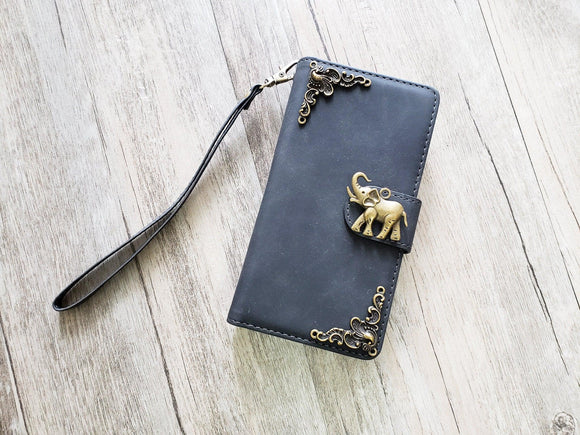 Elephant Zipper leather wallet case for iPhone X XS XR 11 12 Pro Max 8 7 6 Samsung S21 S20 Ultra S10 S9 S8 Note 20 9 10 Plus MN2573