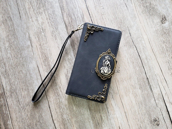 Gothic Skull Lady Zipper leather wallet case for iPhone X XS XR 11 12 Pro Max 8 7 6 Samsung S21 S20 Ultra S10 S9 S8 Note 20 9 10 Plus MN2577
