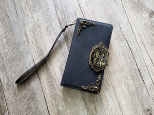Gothic Fairy Zipper leather wallet case for iPhone X XS XR 11 12 Pro Max 8 7 6 6s Samsung S21 S20 Ultra S10 S9 S8 Note 20 9 10 Plus MN2579