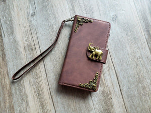 Elephant Zipper leather wallet case for iPhone X XS XR 11 12 Pro Max 8 7 6 Samsung S21 S20 Ultra S10 S9 S8 Note 20 8 9 10 Plus MN2622
