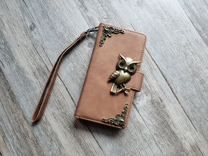 Vintage Owl Zipper leather wallet case for iPhone X XS XR 11 12 Pro Max 8 7 6s Samsung S21 S20 Ultra S10 S9 S8 Note 20 8 9 10 Plus MN2630