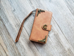 Cat on the Moon Zipper leather wallet case for iPhone X XS XR 11 12 Pro Max 8 7 6s Galaxy S21 S20 Ultra S10 S9 S8 Note 20 9 10 Plus MN2600