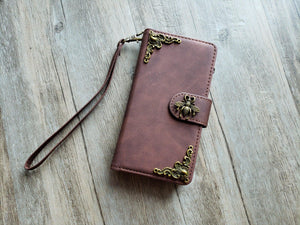 Honey Bee Zipper leather wallet case for iPhone X XS XR 11 12 Pro Max 8 7 6 Samsung S21 S20 Ultra S10 S9 S8 Note 20 8 9 10 Plus MN2602