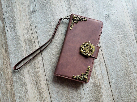 Japanese Dragon Zipper leather wallet case for iPhone X XS XR 11 12 Pro Max 8 7 6 Galaxy S21 S20 Ultra S10 S9 S8 Note 20 8 9 10 Plus MN2625