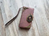 Antique gothic skull Zipper leather wallet case for iPhone 8 X XS XR 11 12 13 Pro Max Samsung S21 S20 Ultra S10 S9 Note 20 9 10 Plus MN2679