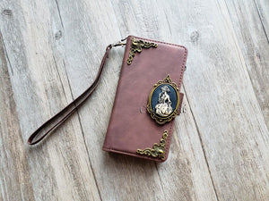 Goth skull lady Zipper leather wallet case for iPhone X XS XR 11 12 13 Pro Max 8 7 6 Samsung S21 S20 Ultra S10 S9 Note 20 8 9 10 Plus MN2669