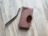 Gothic Red Rose Zipper leather wallet case for iPhone 7 X XS XR 11 12 13 Pro Max Samsung S21 S20 Ultra S10 S9 S8 Note 20 9 10 Plus MN2677