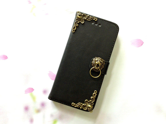 Lion handmade phone leather wallet case for Apple / Samsung MN0001-icasecollections