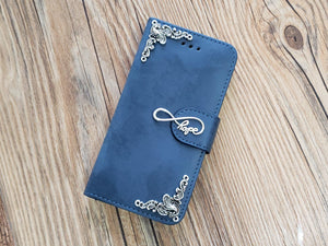 Love Infinity Symbol phone leather wallet stand removable case cover for Apple / Samsung MN0774-icasecollections
