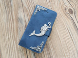 Mermaid phone leather wallet stand removable case cover for Apple / Samsung MN0769-icasecollections