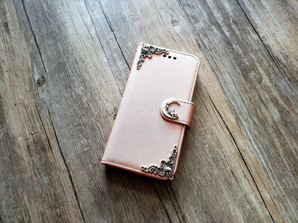 moon phone leather wallet case by icasecollections