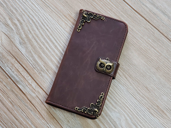 Owl leather wallet handmade phone case for Apple / Samsung MN0780-icasecollections