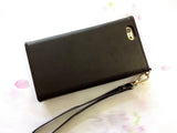 Rose phone leather wallet case, handmade phone wallet cover for Apple / Samsung MN0663-icasecollections