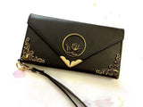 Rose phone leather wallet case, handmade phone wallet cover for Apple / Samsung MN0663-icasecollections