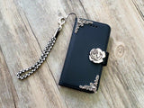 Rose phone leather wallet removable case cover for Apple / Samsung MN1076-icasecollections