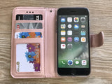 Rose phone leather wallet removable case cover for Apple / Samsung MN1170-icasecollections