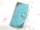 Sailboat phone leather wallet stand removable case cover for Apple / Samsung MN0634-icasecollections