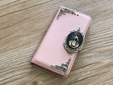 Skull lady phone leather wallet stand removable case cover for Apple / Samsung MN0619-icasecollections
