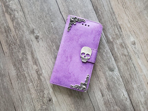Skull phone leather wallet stand removable case cover for Apple / Samsung MN1026-icasecollections