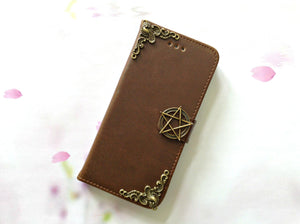 Star handmade phone leather wallet case for Apple / Samsung MN0085-icasecollections
