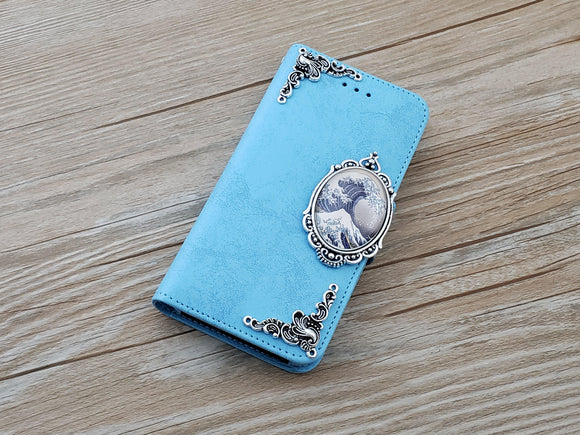 The Great Wave Of Kanagawa Japan art phone leather wallet stand removable case cover for Apple / Samsung MN0781-icasecollections