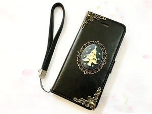 Tree handmade phone leather wallet case for Apple / Samsung MN0067-icasecollections